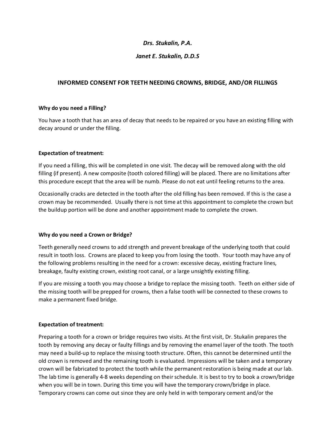 Treatment Consent Form